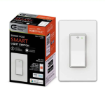 Commercial Electric 15 Amp Single-Pole White Smart Light Switch with Wi-Fi and Bluetooth Technology (1-Pack)